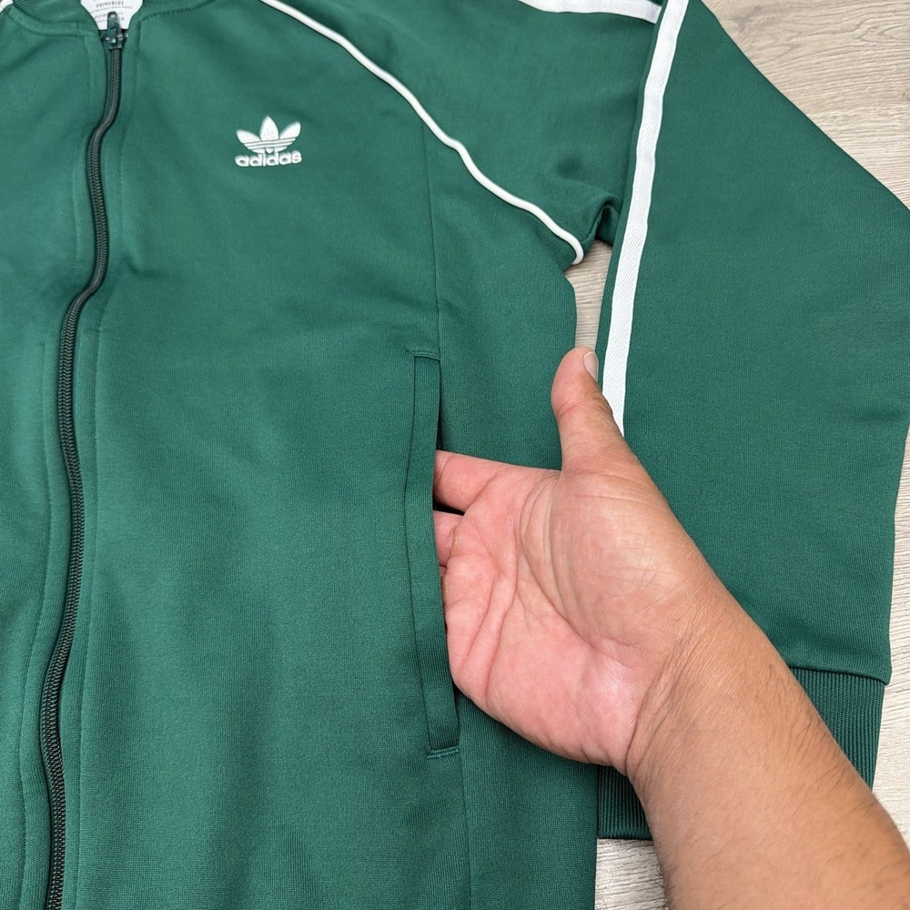 Adidas Originals SST Track Jacket Mens M Green Primeblue Trefoil Full Zip HC8626 - Picture 3 of 11